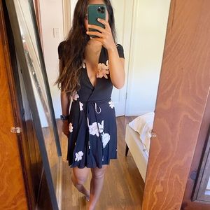 Reformation floral wrap dress